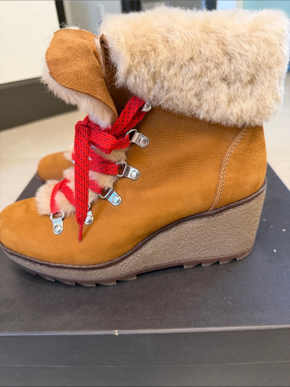 Women’s Tan J. Crew Wedge Winter Boots